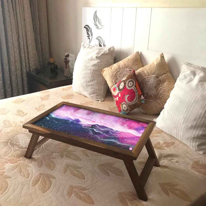 Wooden Laptop Bed Tray Desk for Home Breakfast Table - Space Colorful Nutcase