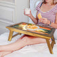 Designer Folding Wooden Breakfast in Bed Tray - Space Watercolor Nutcase