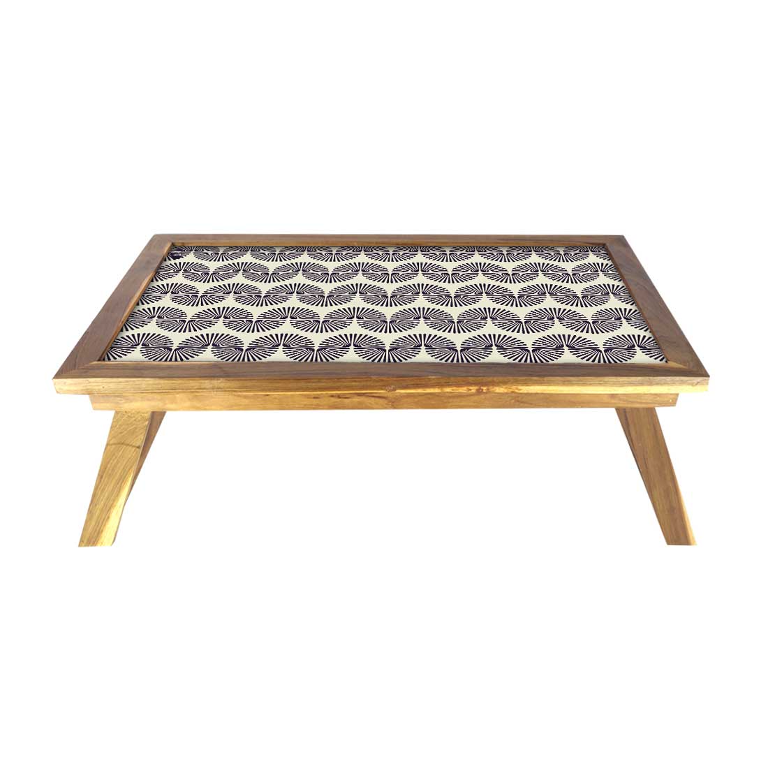 Nutcase Folding Laptop Table For Home Bed Lapdesk Breakfast Table Foldable Teak Wooden Study Desk - Beautiful Retro Pattern Nutcase