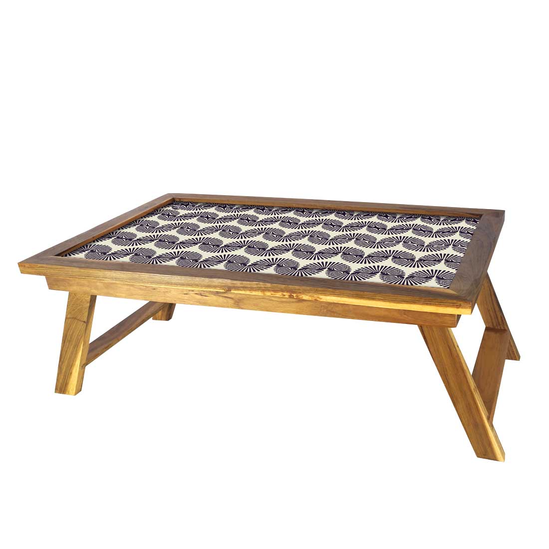 Nutcase Folding Laptop Table For Home Bed Lapdesk Breakfast Table Foldable Teak Wooden Study Desk - Beautiful Retro Pattern Nutcase
