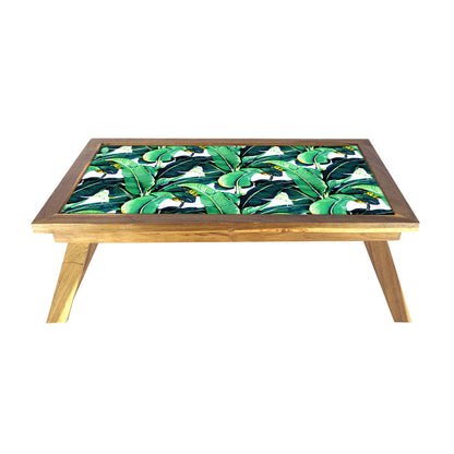 Folding Green Leaves Bed Table for Breakfast Nutcase