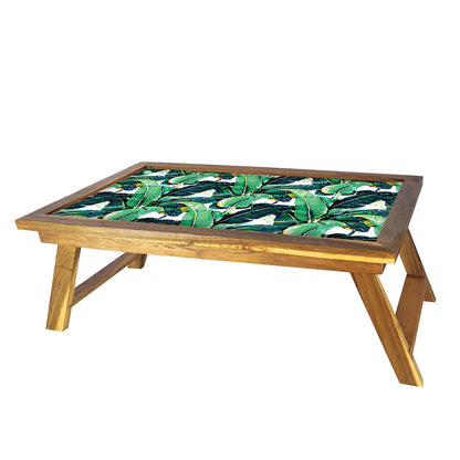 Folding Green Leaves Bed Table for Breakfast Nutcase