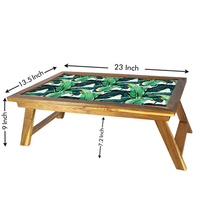 Folding Green Leaves Bed Table for Breakfast Nutcase