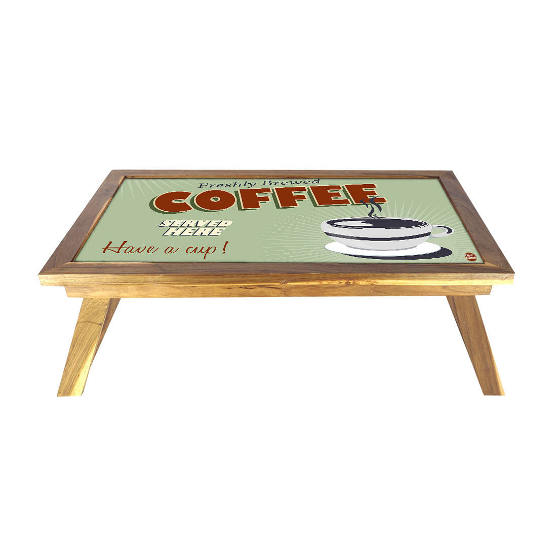 Wooden Folding Bed Table for Breakfast - Coffee Love Nutcase