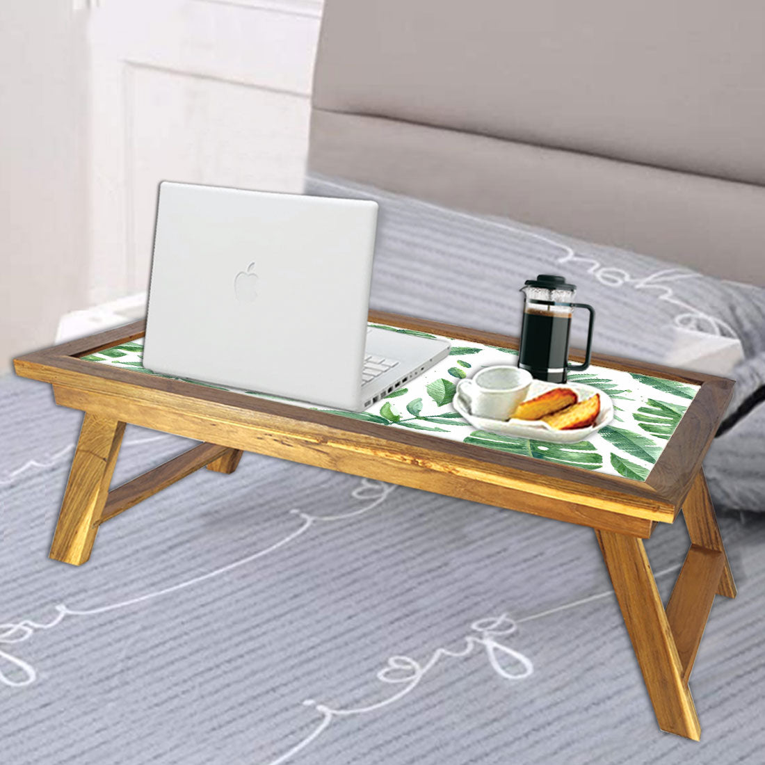 Folding Laptop Bed Breakfast Table Tray - Leaves Nutcase