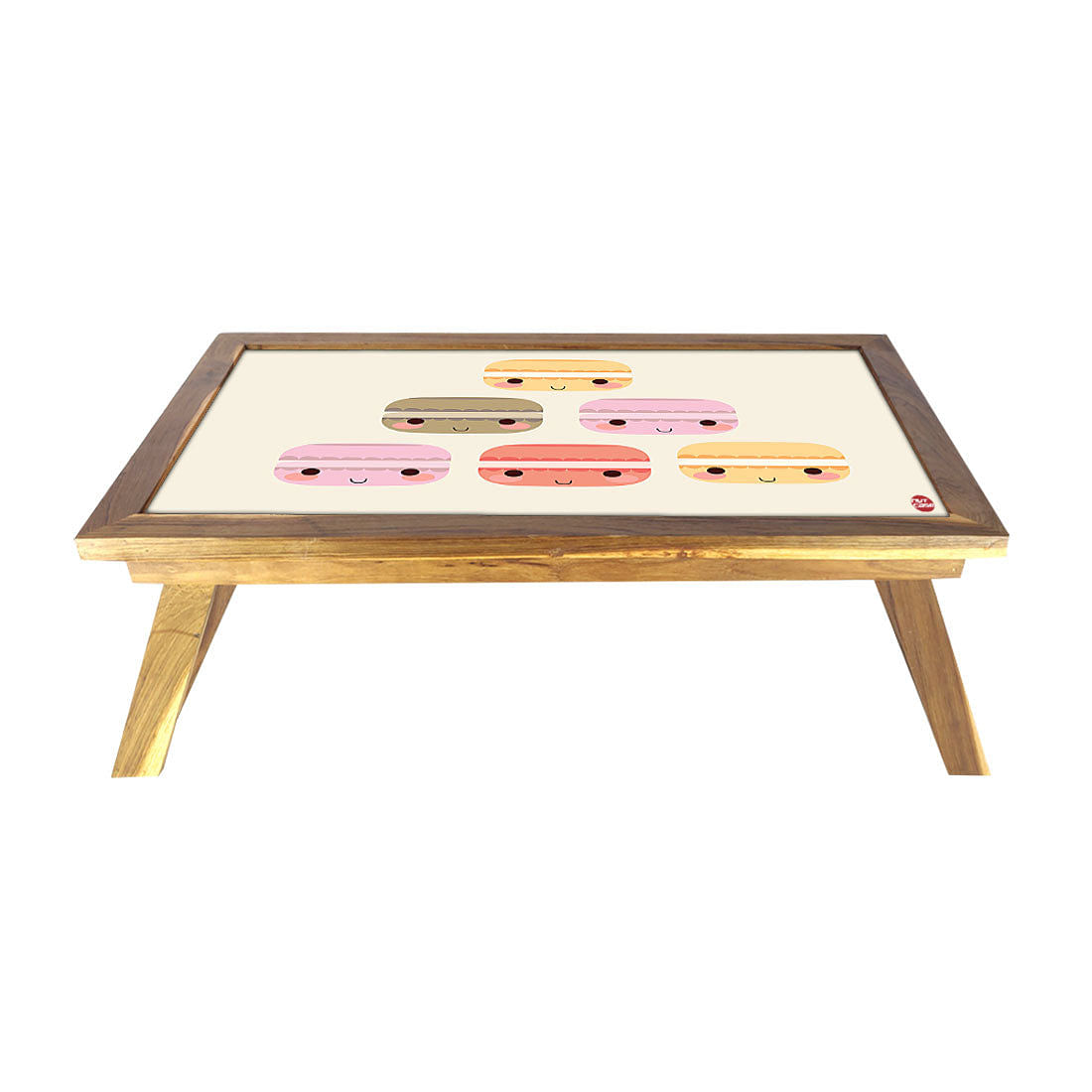 Folding Kids Breakfast Bed Table - Cute Macrons Nutcase