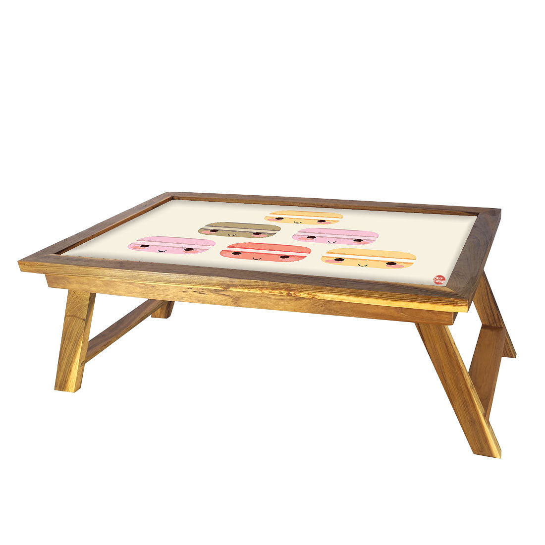 Folding Kids Breakfast Bed Table - Cute Macrons Nutcase