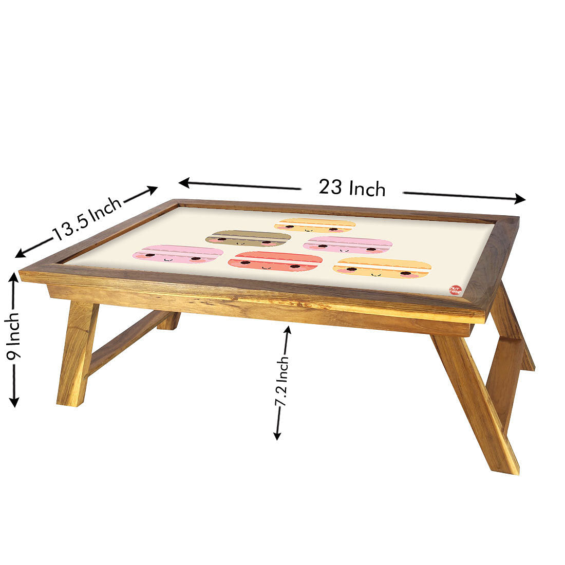 Folding Kids Breakfast Bed Table - Cute Macrons Nutcase