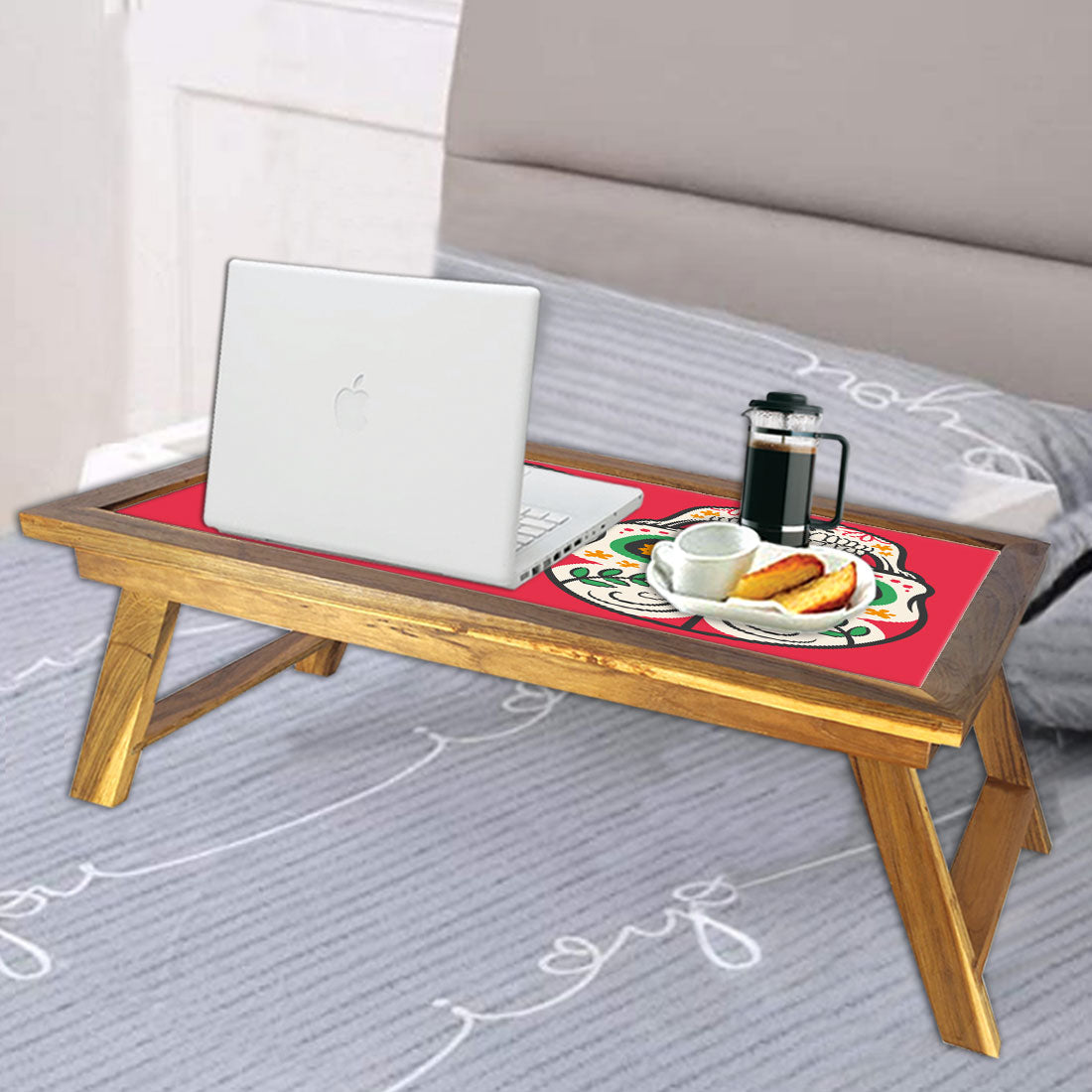 Nutcase Folding Breakfast Wooden Bed Tray Table For Home Nutcase