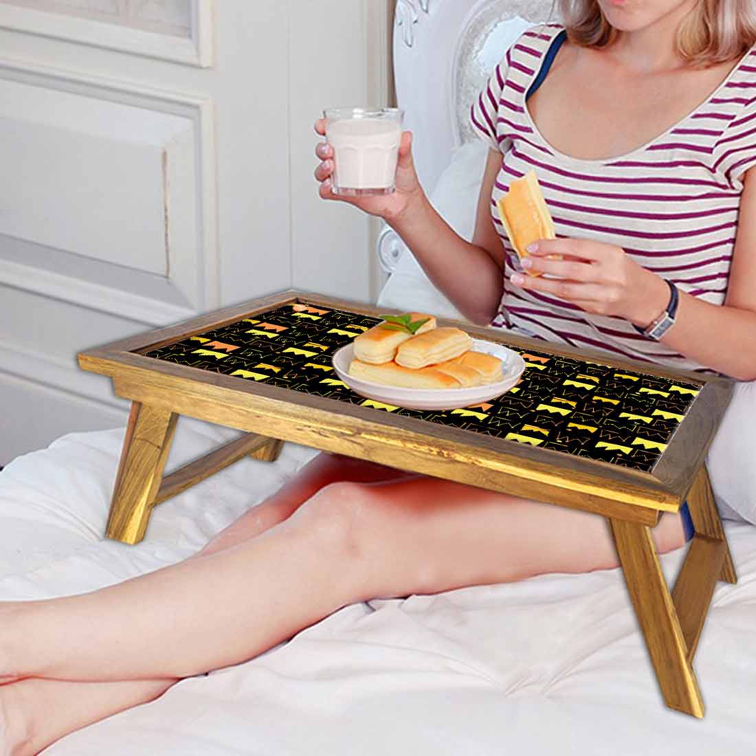 Folding Breakfast Bed Table Lapdesk For Home Nutcase