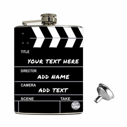 Personalized Hip Flasks for Liquor Set 8 oz Stainless Steel | Wedding Gift Box with Funnel and Personalised Pine Wood Box | Bar Accessories Cocktail Set - Filmy Nutcase