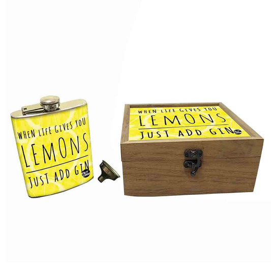 Hip Flask Gift Box -Just Add Gin Nutcase