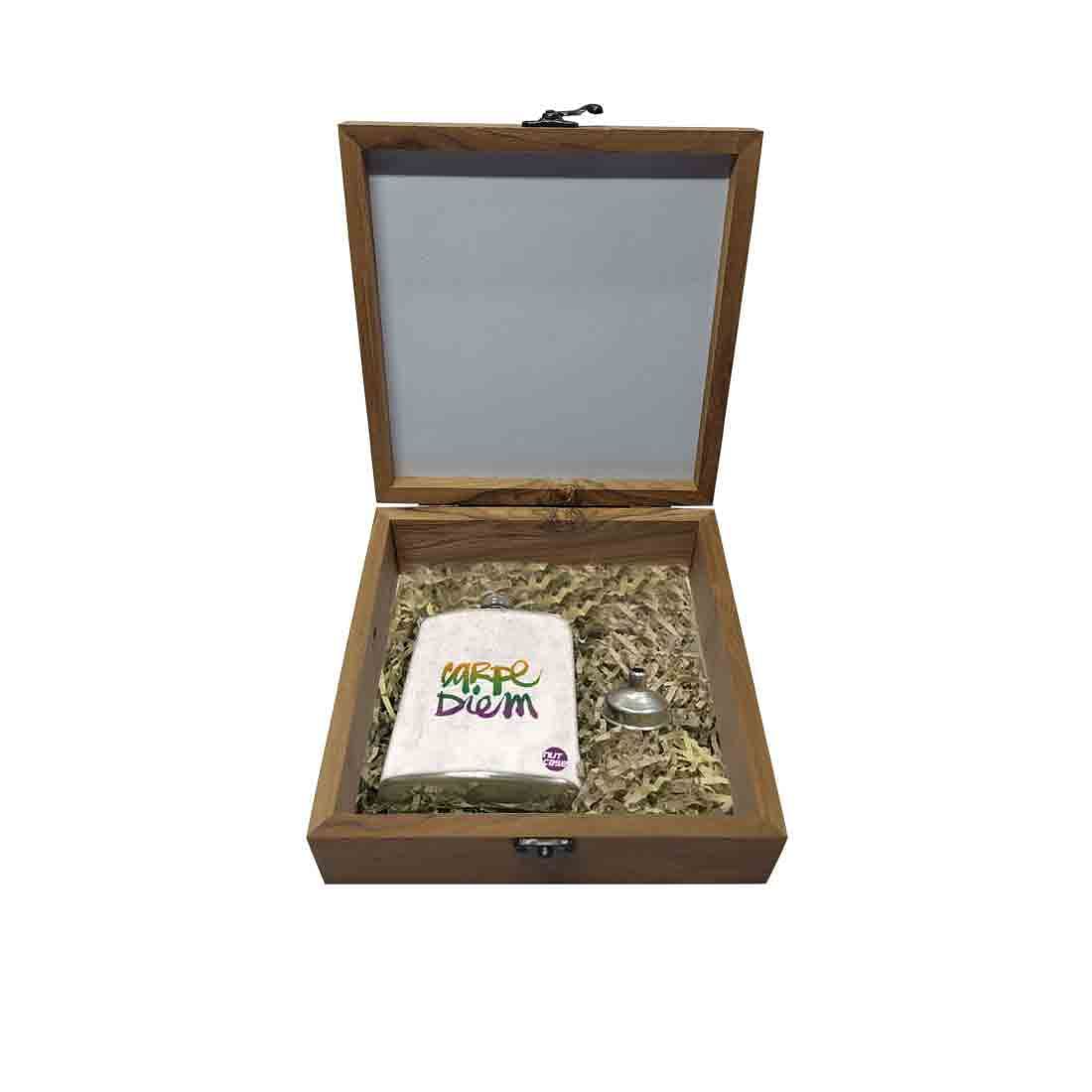 Hip Flask Gift Box -Carpe Diem Nutcase