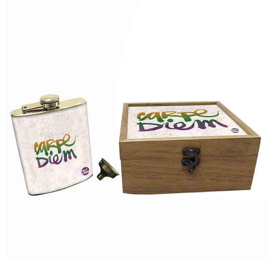 Hip Flask Gift Box -Carpe Diem Nutcase