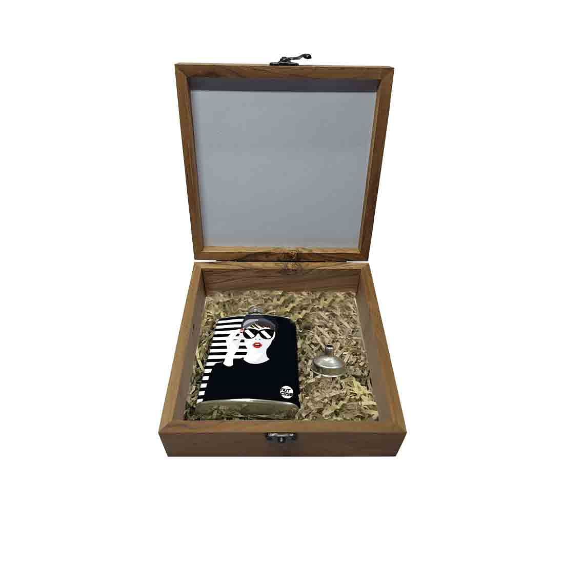 Hip Flask Gift Box -Hip Flask For Women - Cool Girl Nutcase