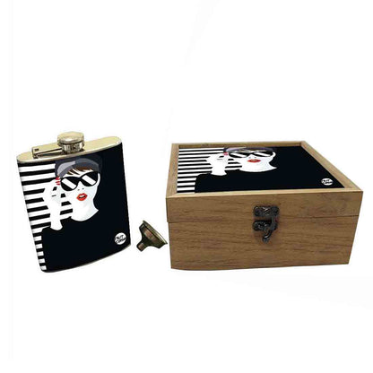 Hip Flask Gift Box -Hip Flask For Women - Cool Girl Nutcase