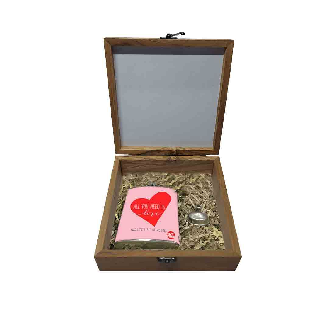 Hip Flask Gift Box -All You Need is Love (Pink) Nutcase