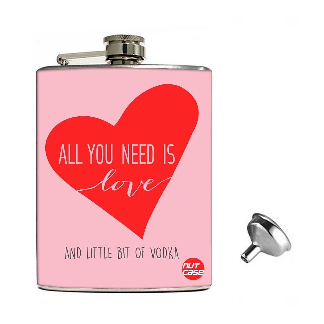 Hip Flask Gift Box -All You Need is Love (Pink) Nutcase