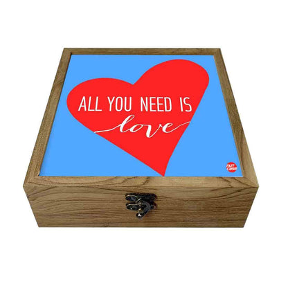 Hip Flask Gift Box -All You Need is Love Blue Nutcase