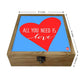 Hip Flask Gift Box -All You Need is Love Blue Nutcase