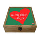 Hip Flask Gift Box -All You Need is Love Green Nutcase