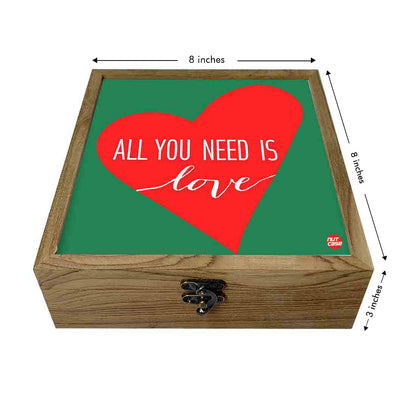 Hip Flask Gift Box -All You Need is Love Green Nutcase