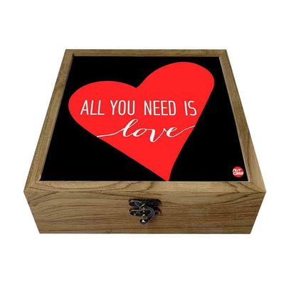 Hip Flask Gift Box -All You Need is Love Black Nutcase