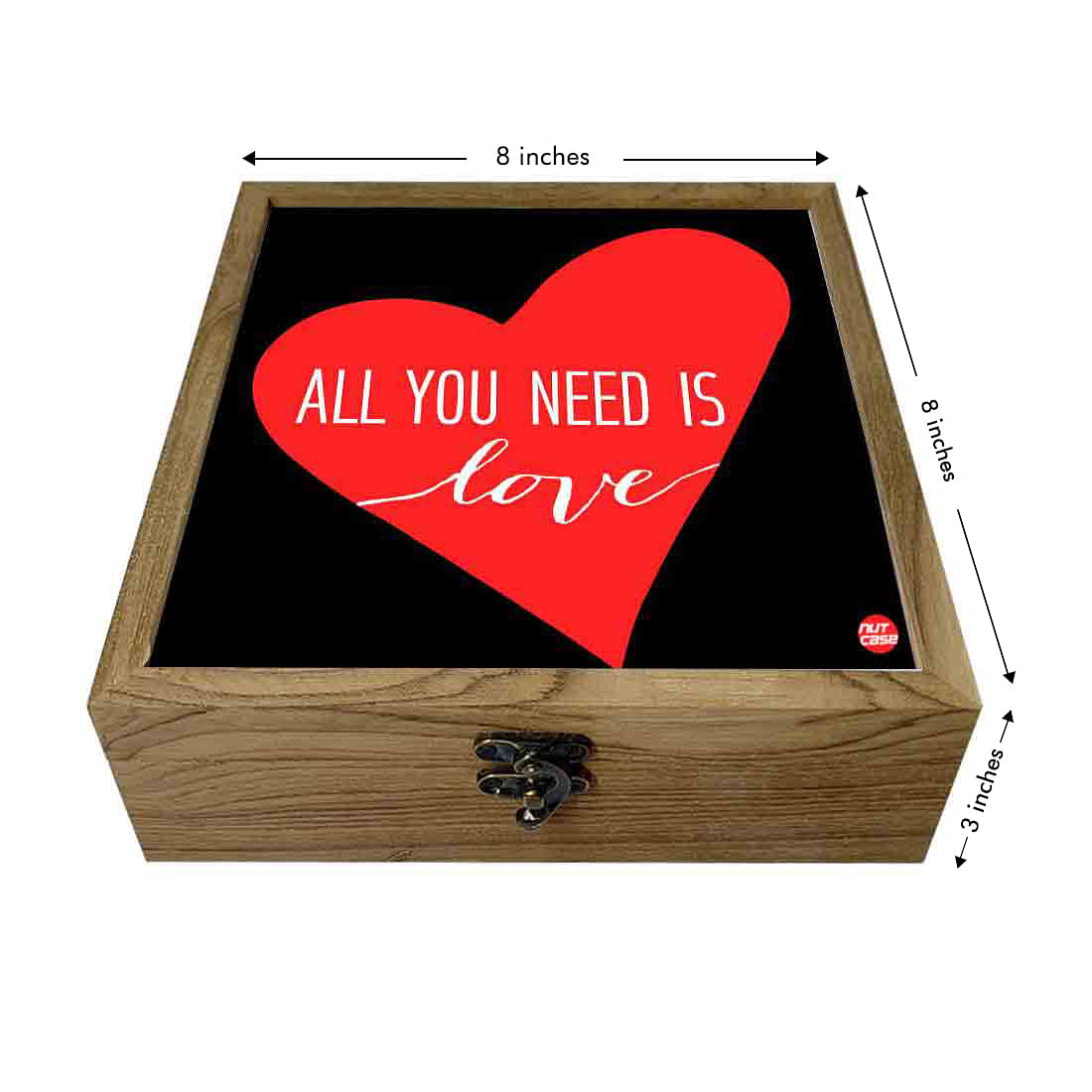 Hip Flask Gift Box -All You Need is Love Black Nutcase