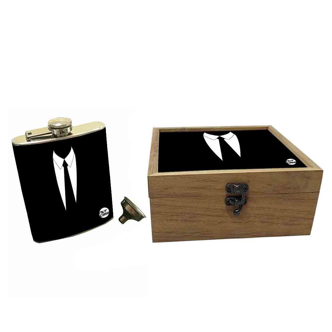 Hip Flask Gift Box -Hip Flasks For Men- Suit Up Nutcase