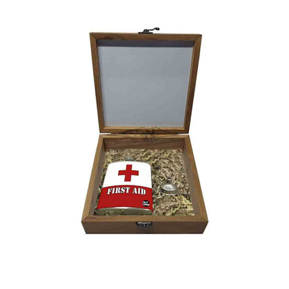 Funny Hip Flask Gift Box - First Aid (White & Red) Nutcase