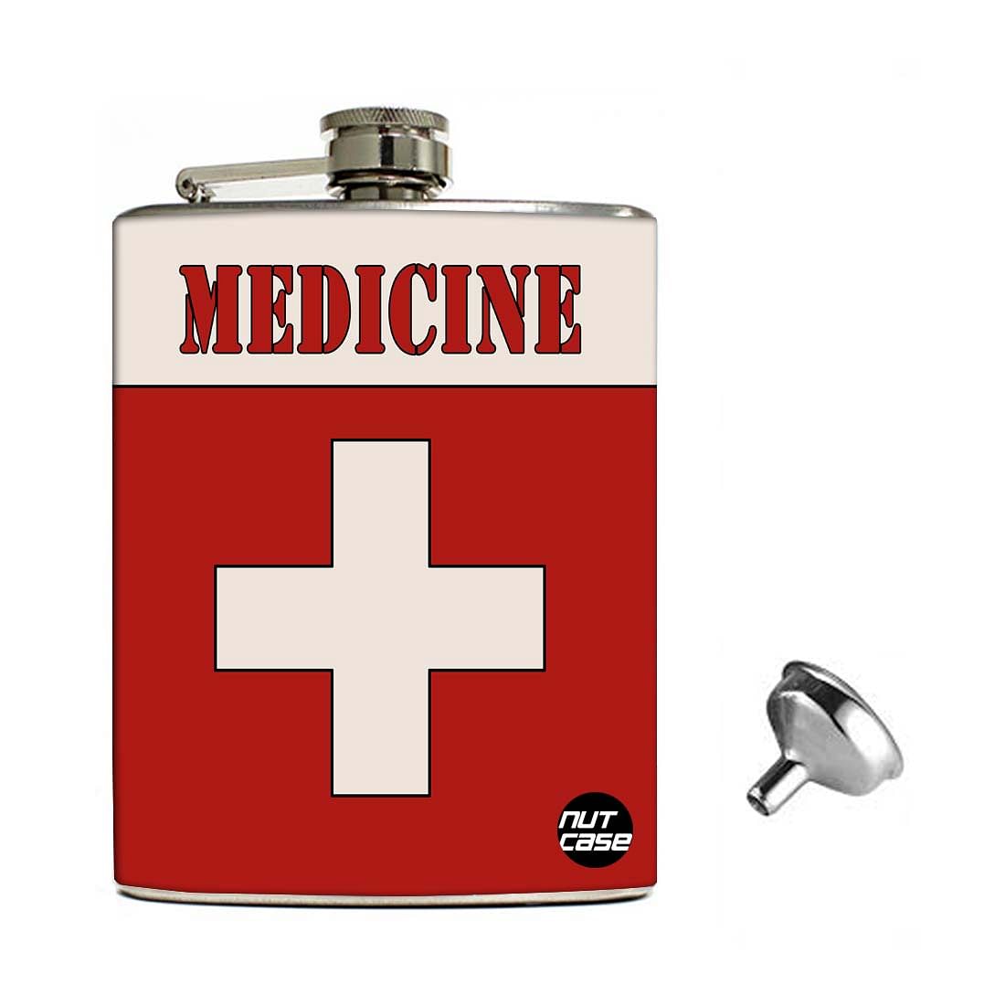 Funny Hip Flask Gift Box - Medicine Nutcase