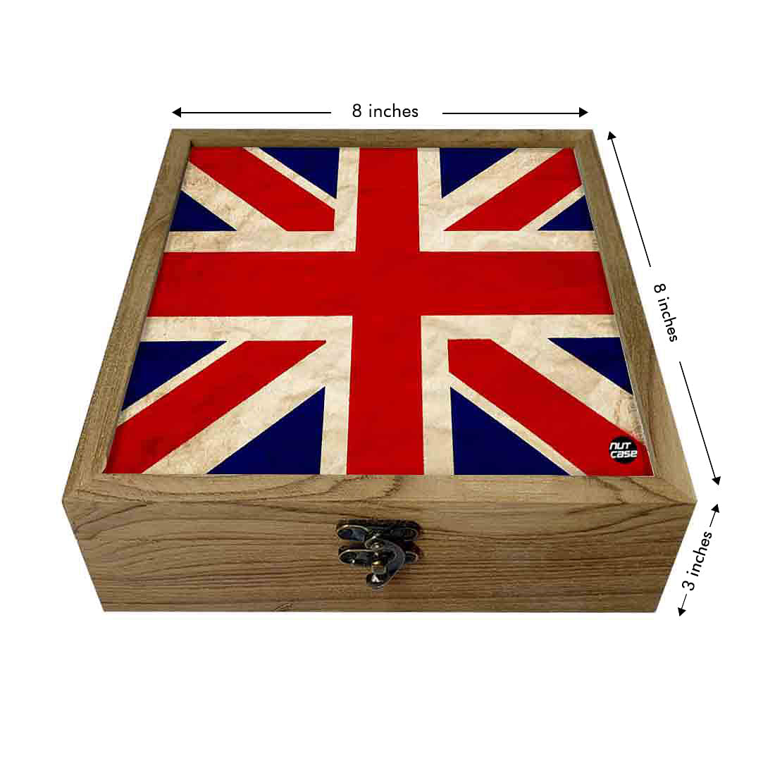 Hip Flask Gift Box -Vintage Union Jack British Flag Nutcase