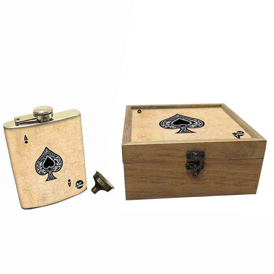 Hip Flask Gift Box -Hip Flasks For Men - Poker Ace Nutcase