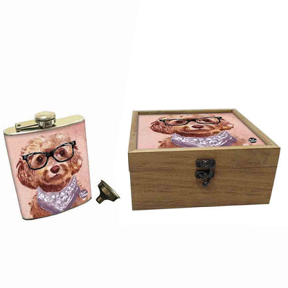 Hip Flask Gift Box -Cutie Paws Nutcase