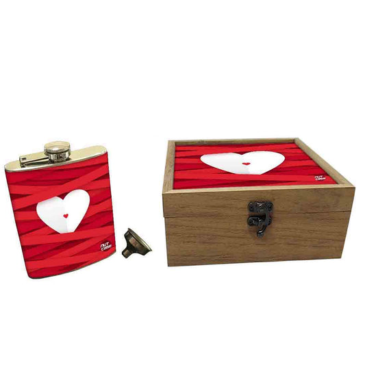 Hip Flask Gift Box -Heart Nutcase