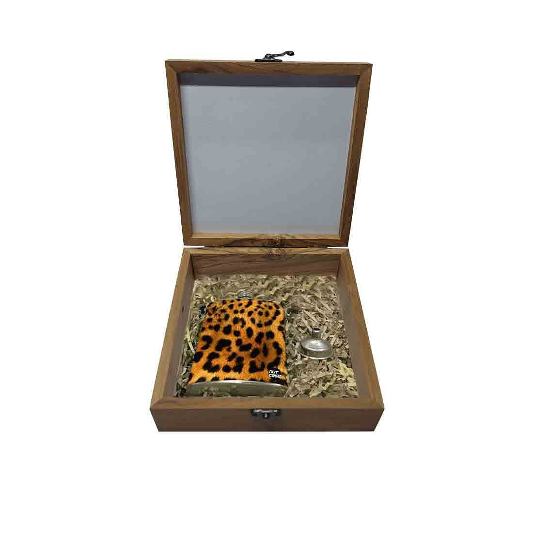 Hip Flask Gift Box -Leopard Nutcase