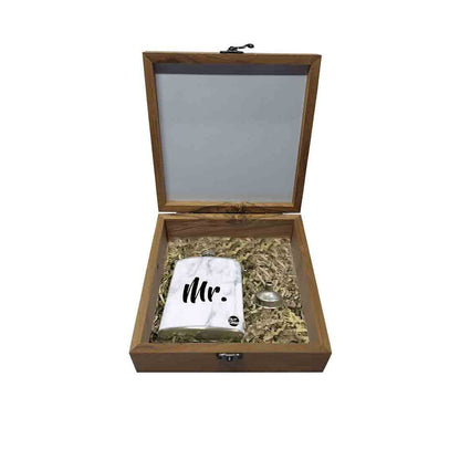 Hip Flask Gift Box -Mr. White Marble Nutcase