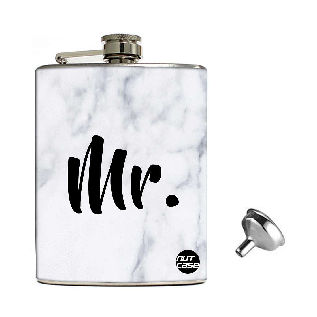 Hip Flask Gift Box -Mr. White Marble Nutcase