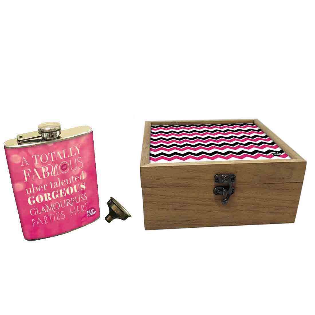 Hip Flask Gift Box -Fabulous Nutcase
