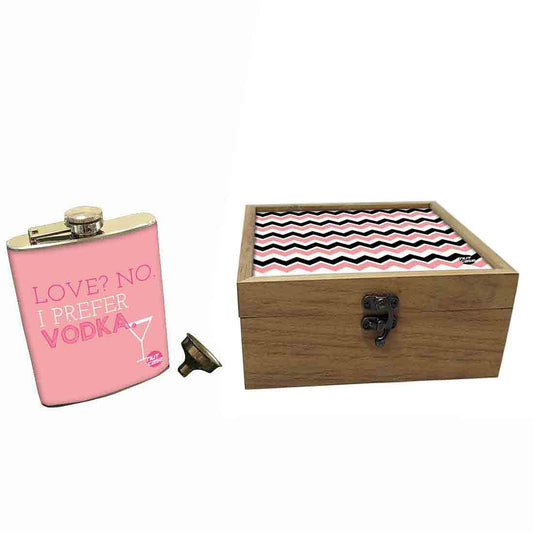 Hip Flask Gift Box -Hip Flask For Women-I Prefer Vodka Nutcase