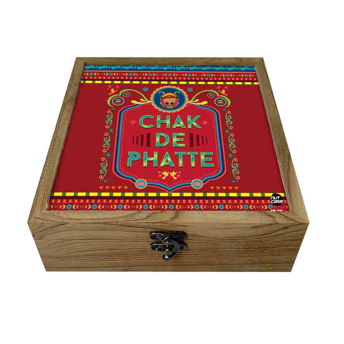 Hip Flask Gift Box -Indian Kitsch Quirky Design- Chak De Phatte Nutcase