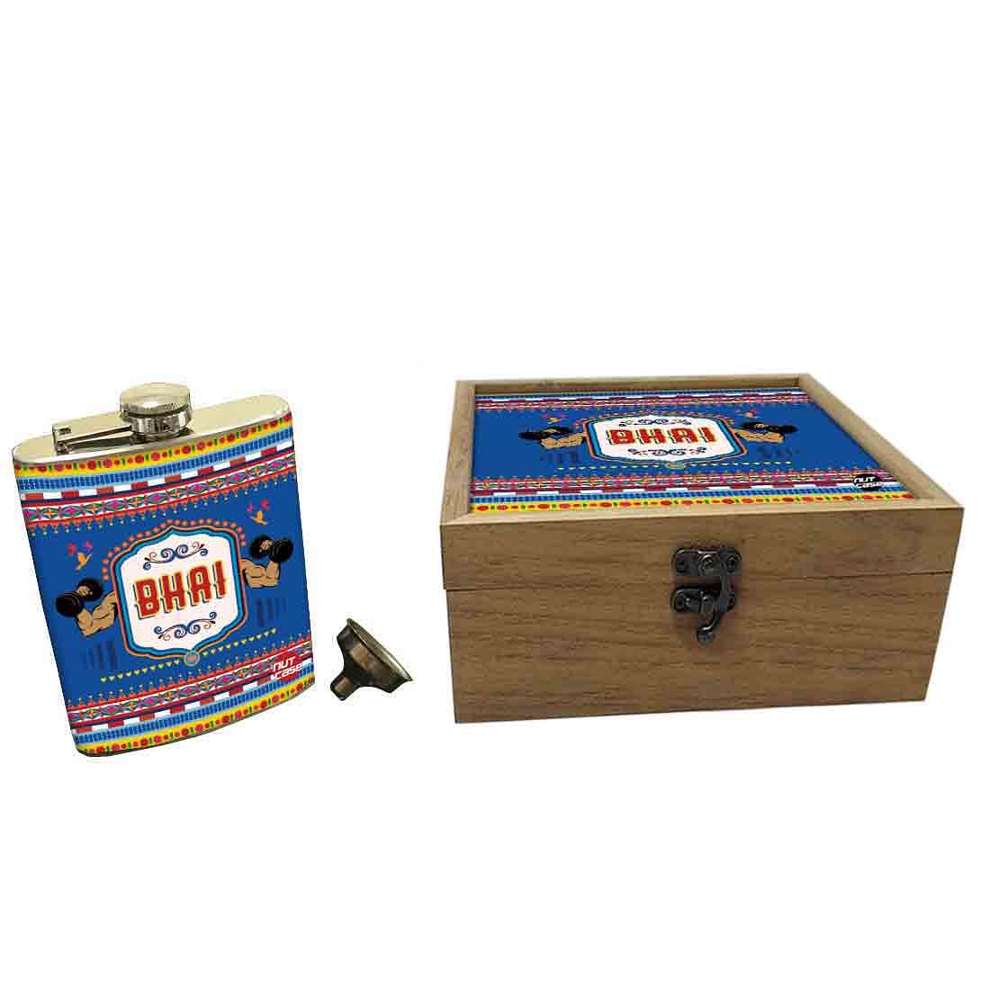 Hip Flask Gift Box -Rakhi Gifts - Bhai Nutcase