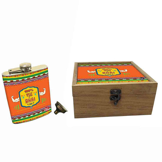 Hip Flask Gift Box -Rakhi Gifts -  Suddh Bhai Nutcase