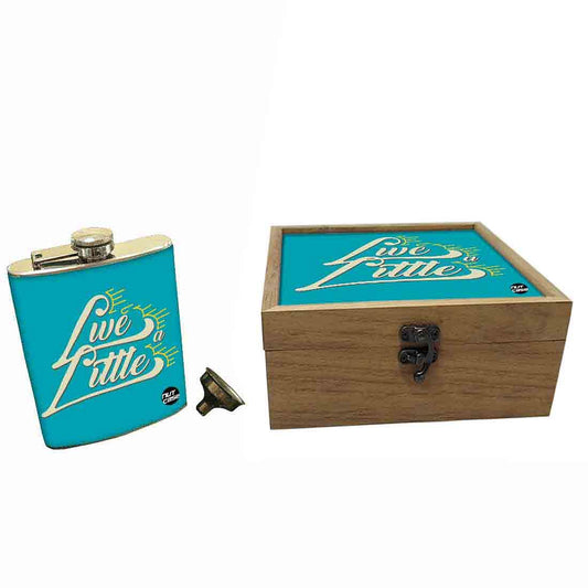 Hip Flask Gift Box -Live Little Nutcase