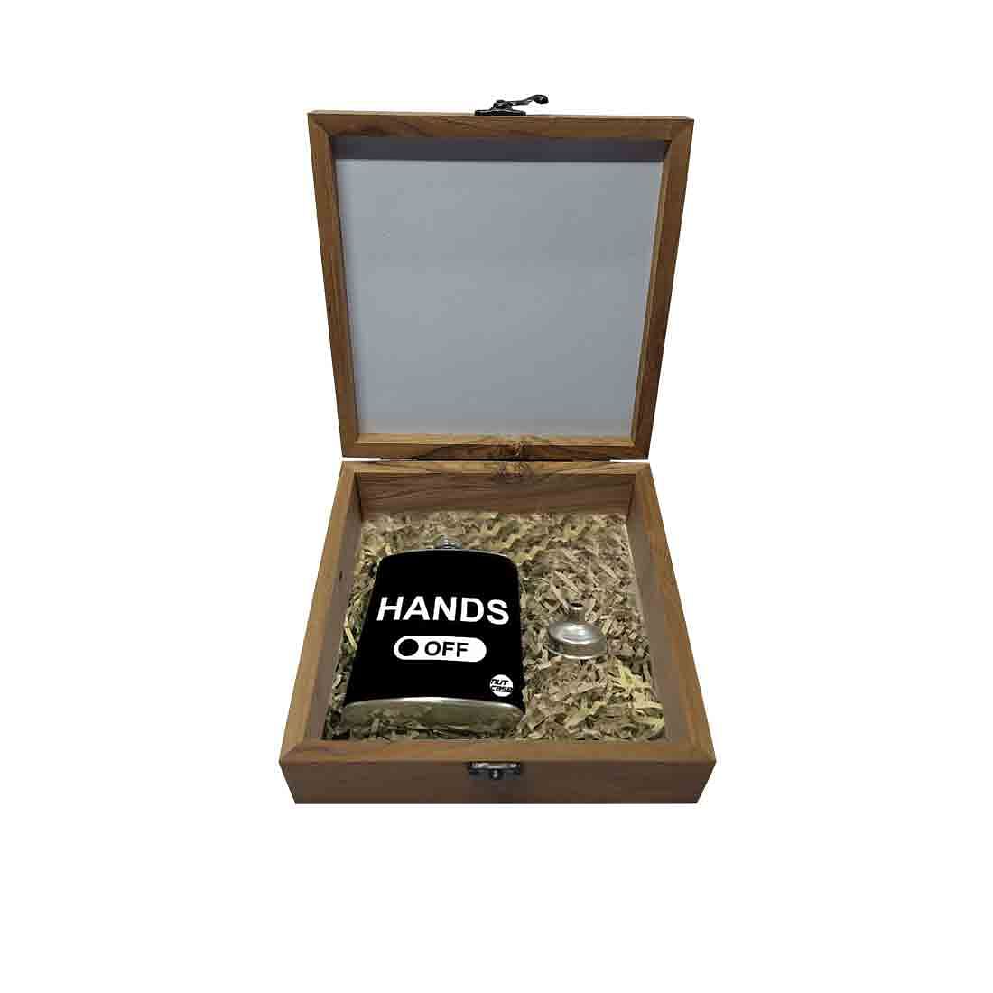 Hip Flask Gift Box -Hands Off Nutcase