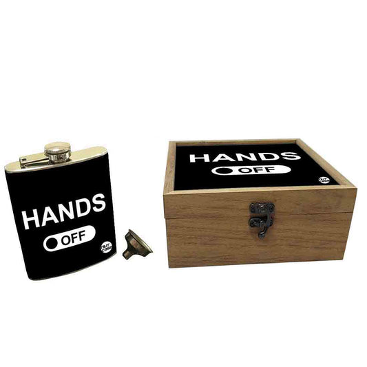 Hip Flask Gift Box -Hands Off Nutcase