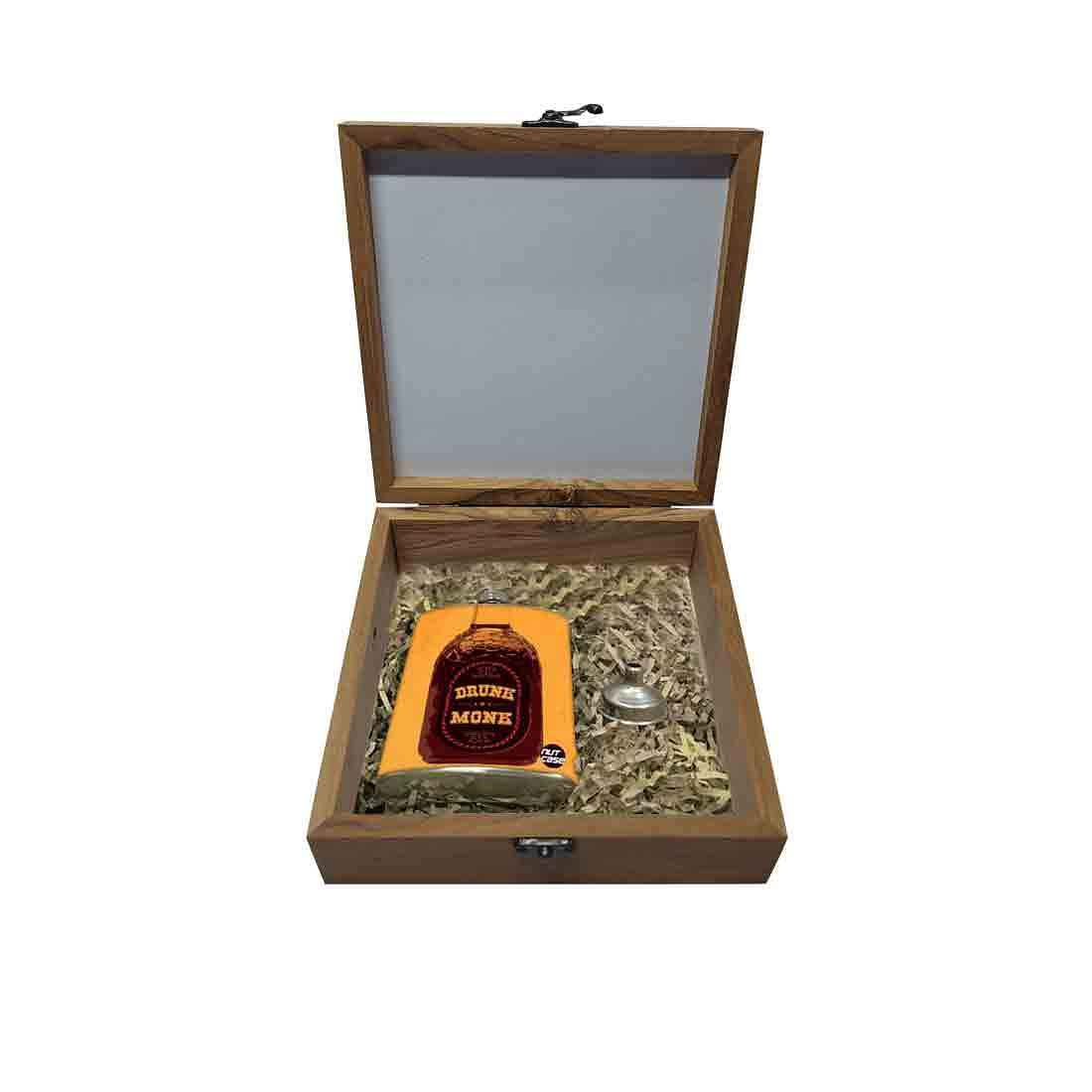 Hip Flask Gift Box -Drunk Monk Nutcase