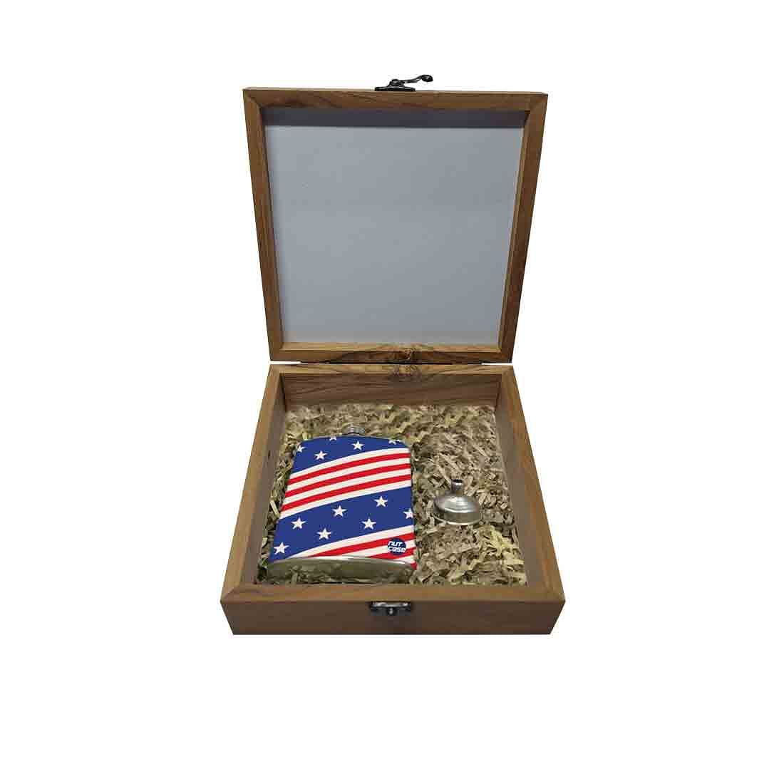 Hip Flask Gift Box -Flag Design Nutcase