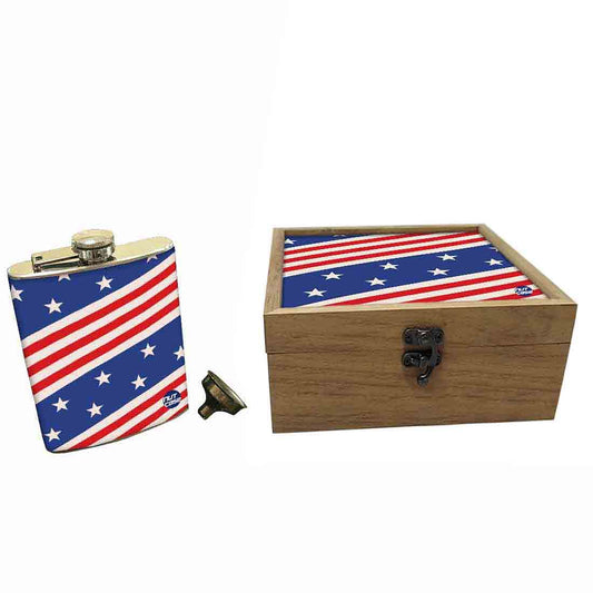 Hip Flask Gift Box -Flag Design Nutcase
