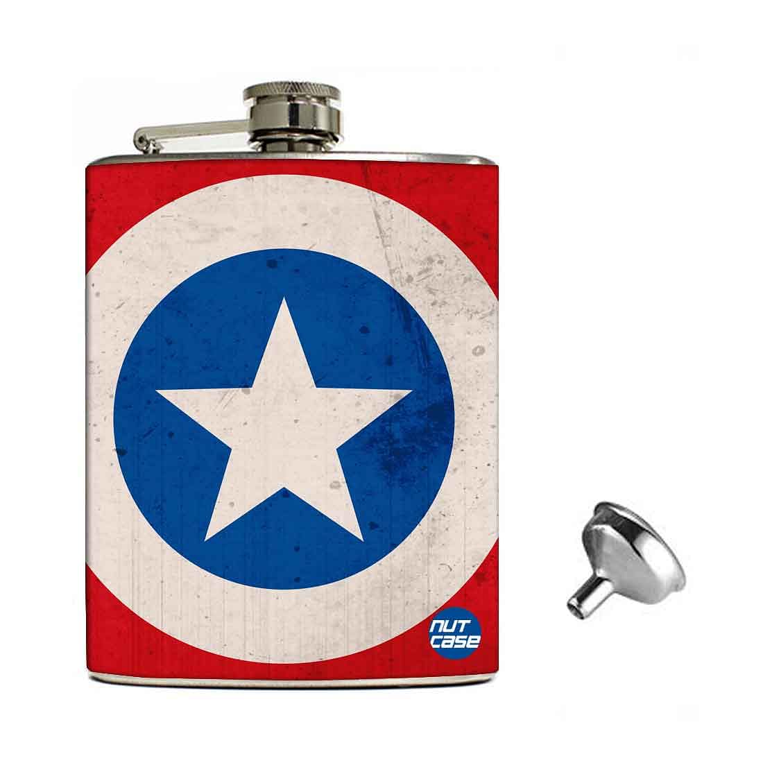 Hip Flask Gift Box -Blue And Red Nutcase